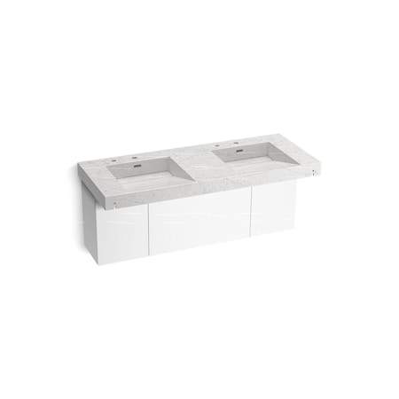 Kohler Constellation 60In Wall-Mount Basin Lavatory System In Pearl Jasmine 81030-BPW-KEP